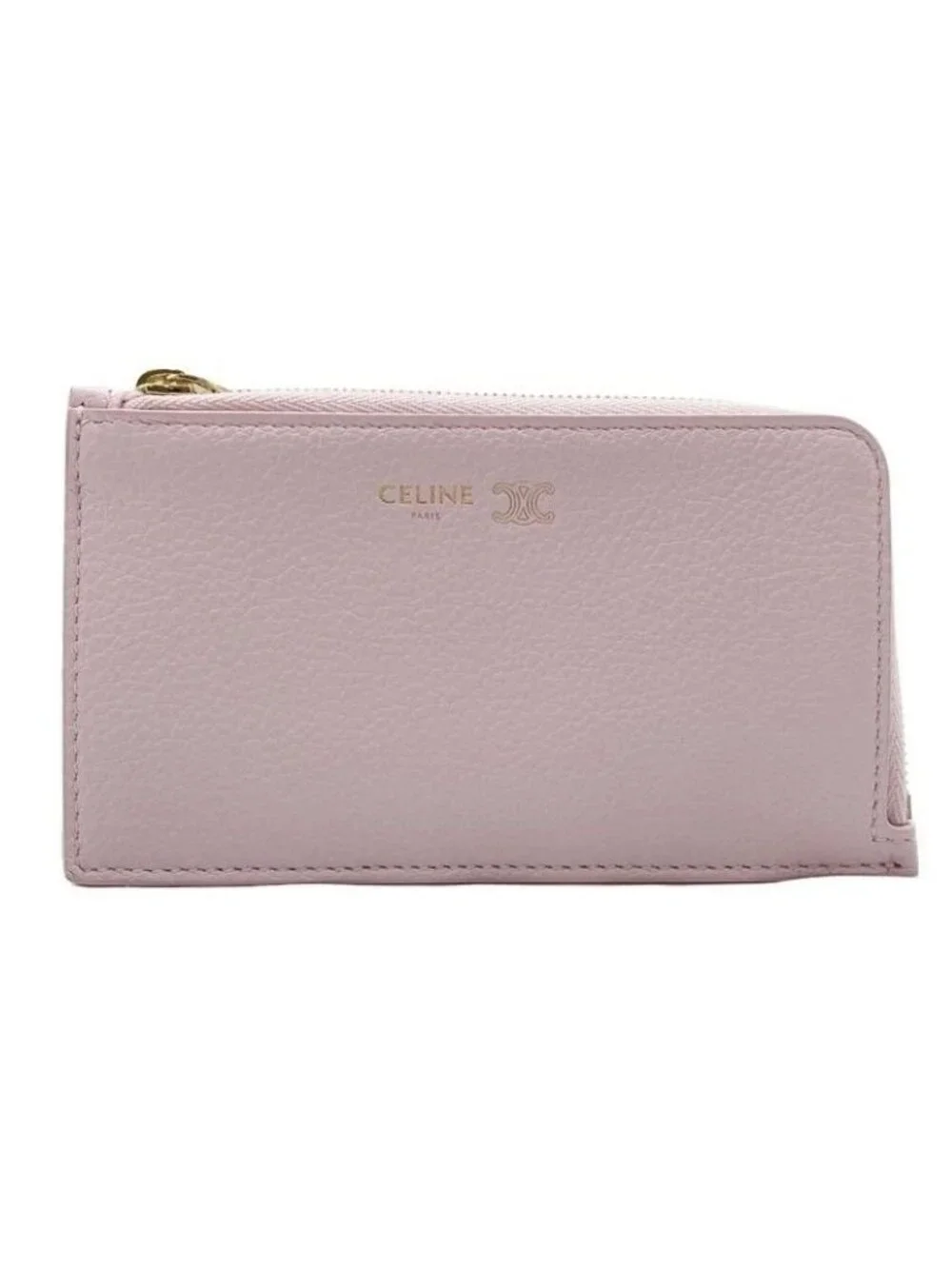 Celine Coin Case Card Holder Pink Leather Gold Display